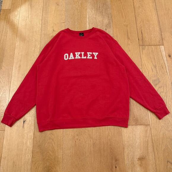Vintage Oakley Spellout Logo Red Crewneck Sweatshirt Men’s Size XL - Picture 4 of 8